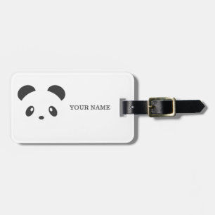 Personalised panda luggage tag