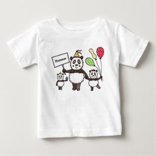 Personalised Panda Party Baby T-Shirt