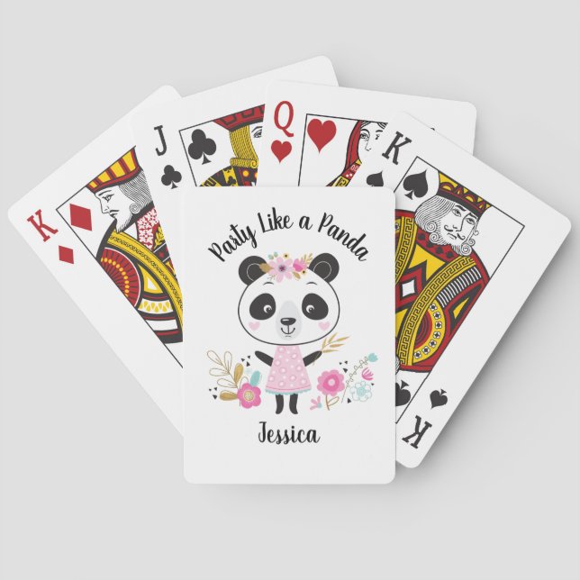 Personalised Panda Playing Cards (Back)