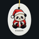 Personalised Panda Santa Claus Christmas Ornament<br><div class="desc">Personalised Panda Santa Claus Christmas Ornament
Add you name</div>