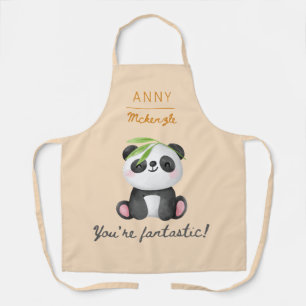 Personalised Pandastic Panda Pun Gift Design Apron
