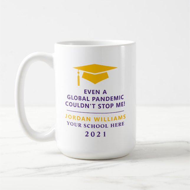 Personalised Pandemic - Graduate Class of 2021 Mug (Left)
