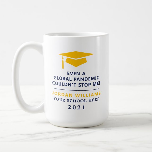 Personalised Pandemic - Graduate Class of 2021 Mug (Left)