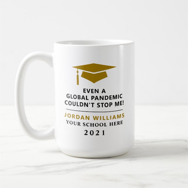 Personalised Pandemic - Graduate Class of 2021 Mug (Left)