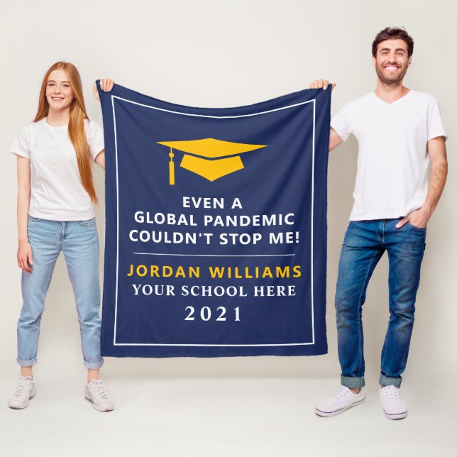 Personalised Pandemic - Graduate Class of 2022 Fleece Blanket (In Situ)