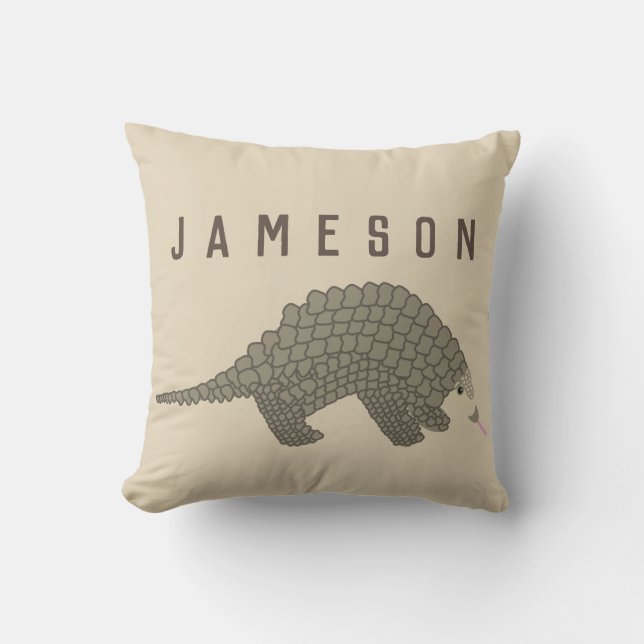 Personalised Pangolin Throw Pillow (Front)