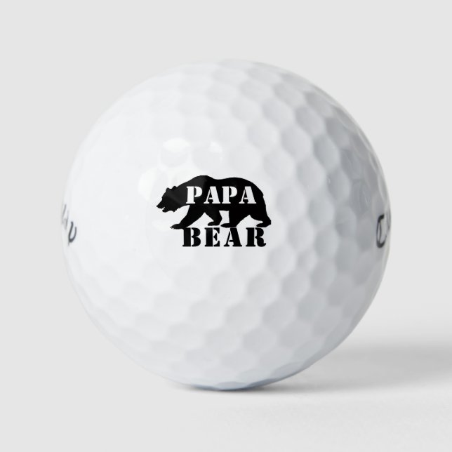 Personalised Papa Bear Golf Balls, Callaway Golf Balls (Front)