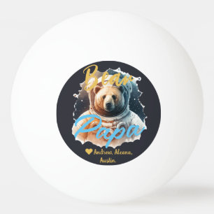 Personalised Papa Bear Simple chic Names Astronaut Ping Pong Ball