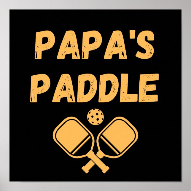 Personalised Papa's Pickleball Paddle Poster (Front)