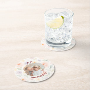 Personalised Paper Coaster Best Grandparents