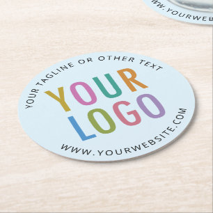 Personalised Paper Coasters Company Logo Baby Blue