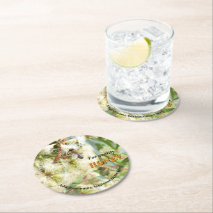 PERSONALISED PAPER COATERS FOR BEEKEEPER APIARIST ROUND PAPER COASTER