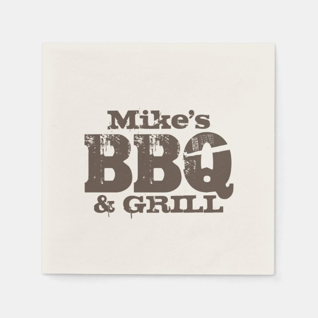 Personalised paper napkins for BBQ party (Front)
