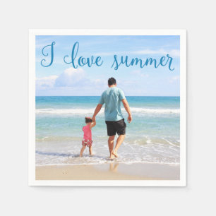 Personalised Paper Napkins Summer Add Photo