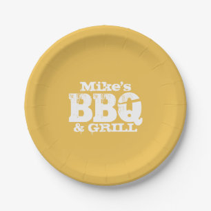 Personalised paper plates for BBQ party