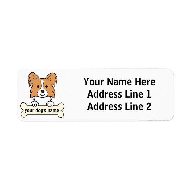 Personalised Papillon Return Address Label (Front)