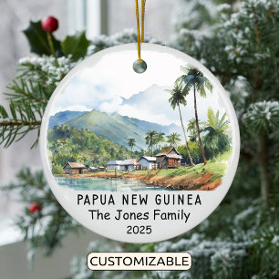 Personalised Papua New Guinea Ornament, Oceania Ceramic Ornament