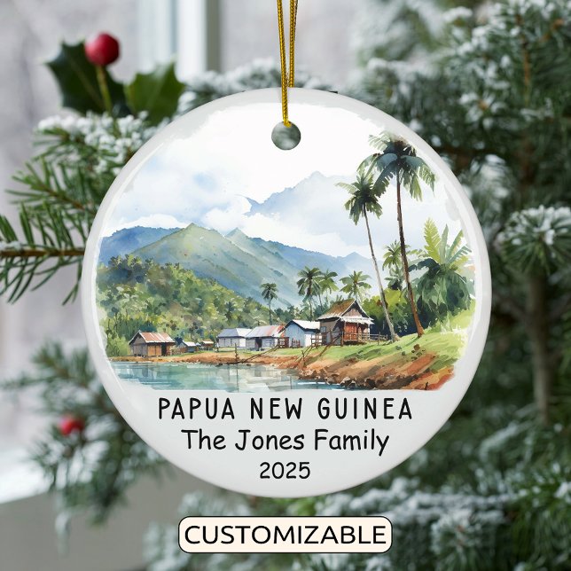 Personalised Papua New Guinea Ornament, Oceania Ceramic Ornament (Creator Uploaded)