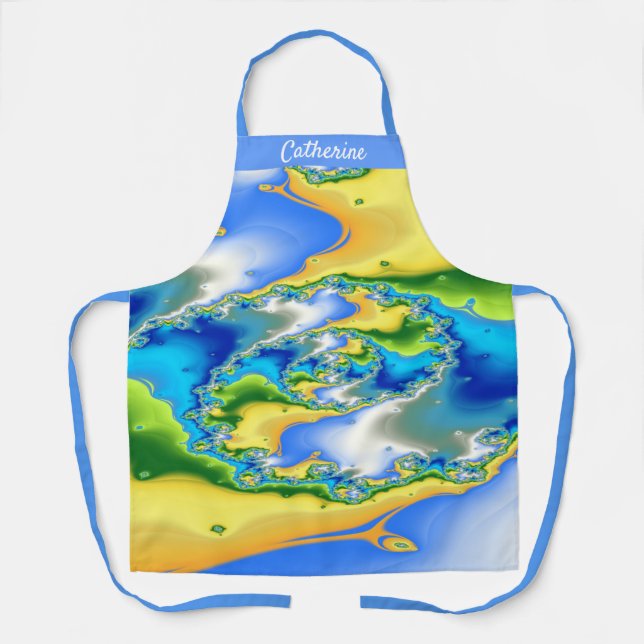 Personalised Paradise Atoll Fractal Fantasy Apron (Front)
