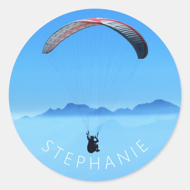 Personalised Paragliding Photo  Classic Round Sticker (Front)