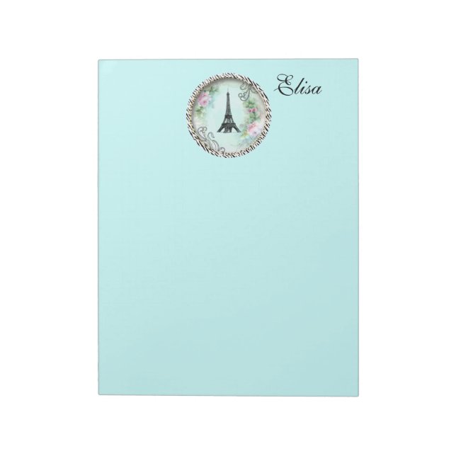 Personalised Paris French Eiffel Tower Notepad (Rotated)