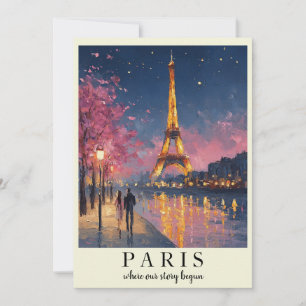 Personalised Paris Night Flat Card   Custom Quote 