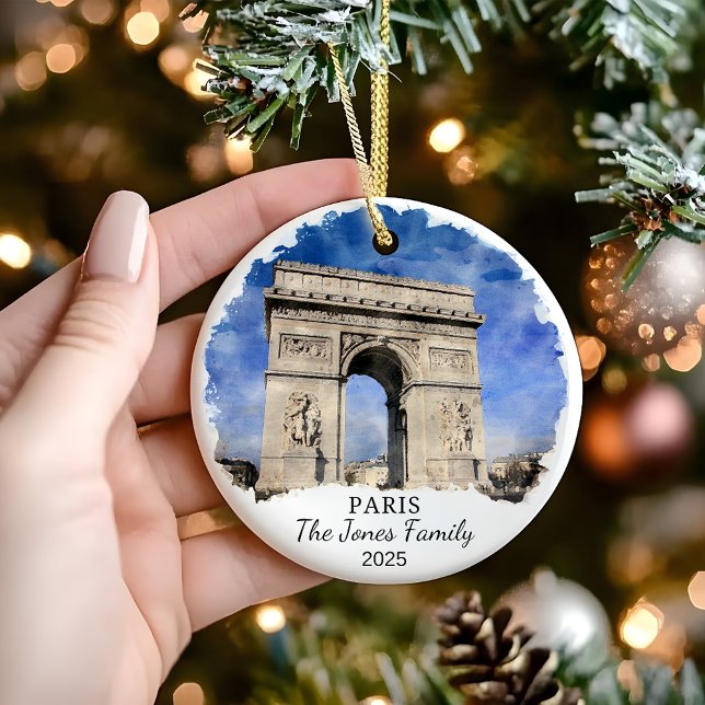 Personalised Paris Ornament, France Gift Ceramic Ornament (Creator Uploaded)