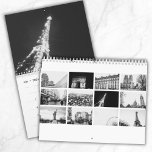 Personalised Paris Travel Minimalist Black & White Calendar<br><div class="desc">This personalised Paris travel calendar comes with 12 black & white photos of Paris that you can choose to print or swap out for your own personalised photos of a trip to Paris. Perfect gift for honeymoon,  anniversary,  or travel lovers.</div>