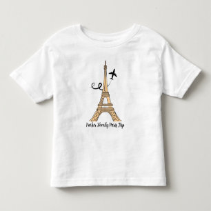 Personalised Paris Trip Chic Eiffel Tower Toddler T-Shirt