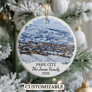 Personalised Park City Ornament, Custom Utah Ceram Ceramic Ornament