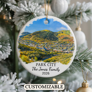 Personalised Park City Ornament, Custom Utah Ceram Ceramic Ornament