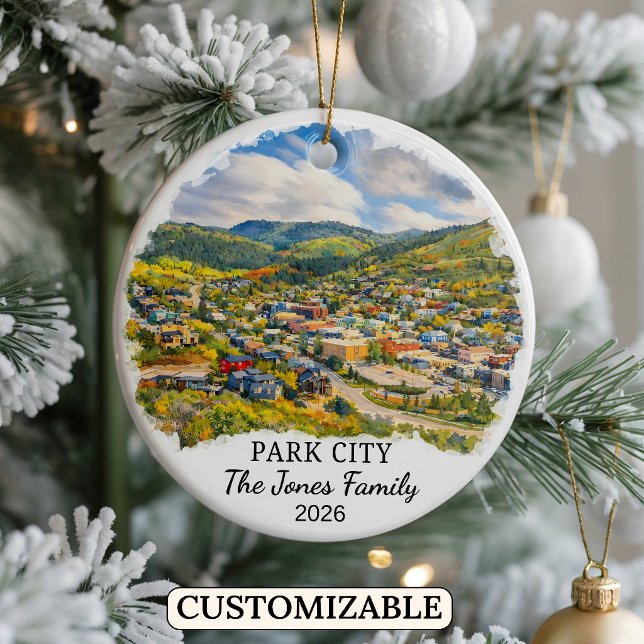 Personalised Park City Ornament, Custom Utah Ceramic Ornament (Creator Uploaded)