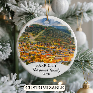 Personalised Park City Ornament, Custom Utah Ceramic Ornament