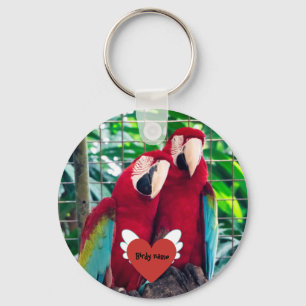 Personalised parrot pet photo key ring