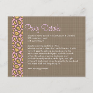 Personalised Party Details Insert Card