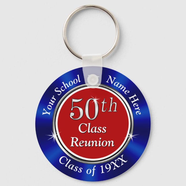 Personalised Party Favours for 50th Class Reunion Key Ring (Front)