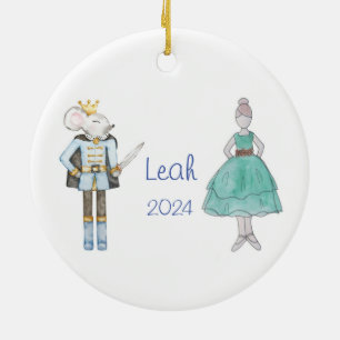 Personalised Party GirlMouse King Nutcracker  Ceramic Ornament
