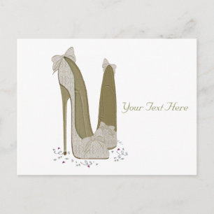 Personalised Party Stiletto Shoe Art Invitation Postcard