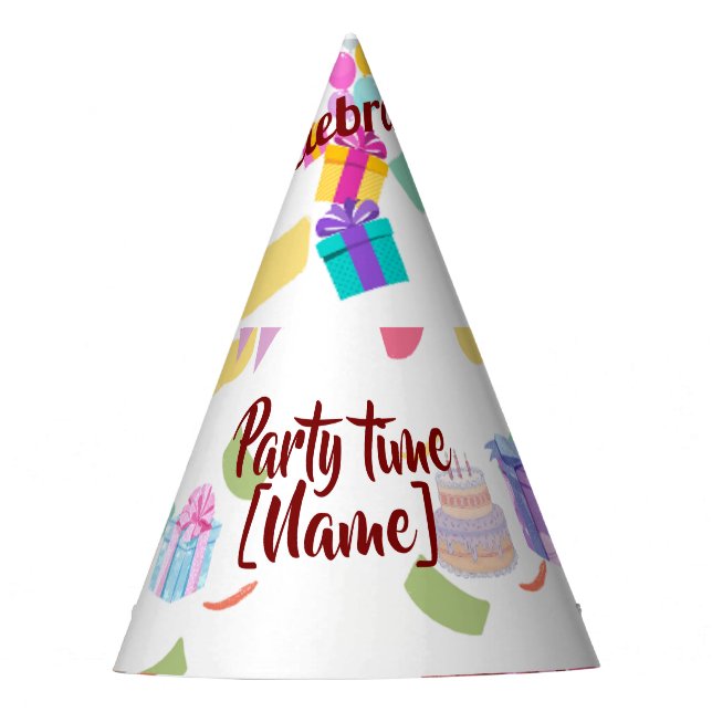 Personalised Party Time Celebration Hat (Front)