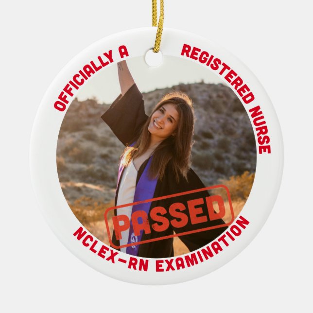 personalised passed nclex-rn officially a nurse ceramic ornament (Front)