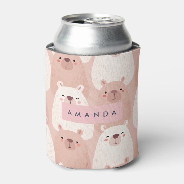 Personalised Pastel Adorable Capybara Can Cooler (Can Front)