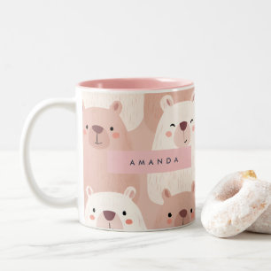 Personalised Pastel Adorable Capybara Two-Tone Coffee Mug