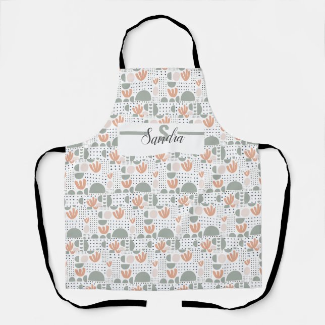 Personalised Pastel Apron - Modern Initial & Name  (Front)
