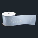 Personalised Pastel Blue Elegant Name Satin Ribbon<br><div class="desc">Elegant pastel blue personalised gift wrapping ribbon. Perfect for a special birthday party.</div>