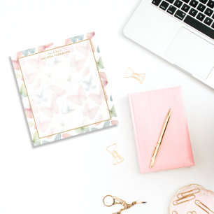🦋 Personalised Pastel Butterfly Notepad