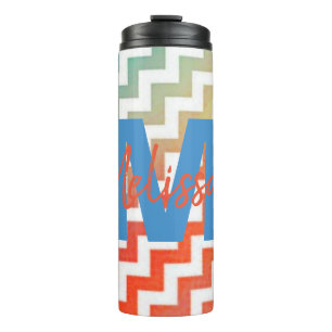 Personalised Pastel chevron Thermal Tumbler