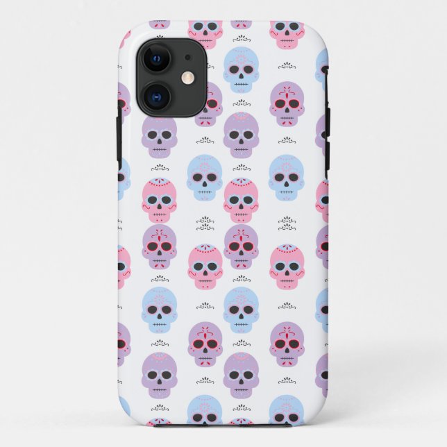Personalised Pastel Colour Skull pattern  Case-Mate iPhone Case (Back)