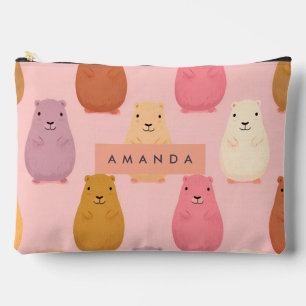 Personalised Pastel Cute Capybara Pattern  Accessory Pouch