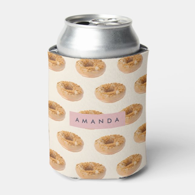 Personalised Pastel Doughnut Sprinkle Pattern Can Cooler (Can Front)