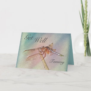 Personalised Pastel Dragonfly Get Well Card